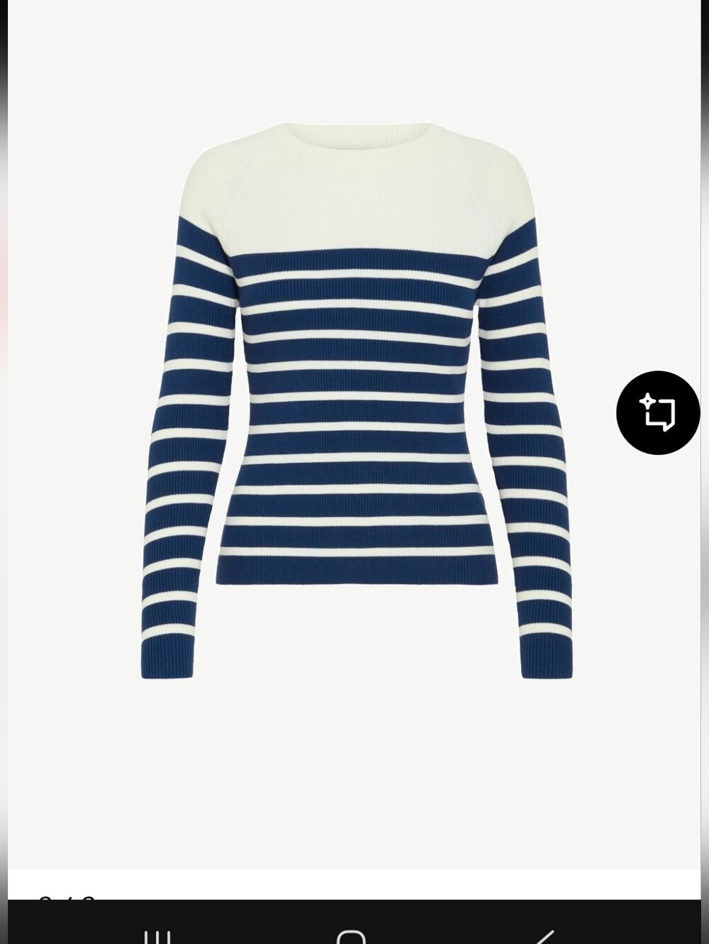 NWT b.young Bymmorla Slim Raglan Striped Ribbed Knit Top Women's Size Large